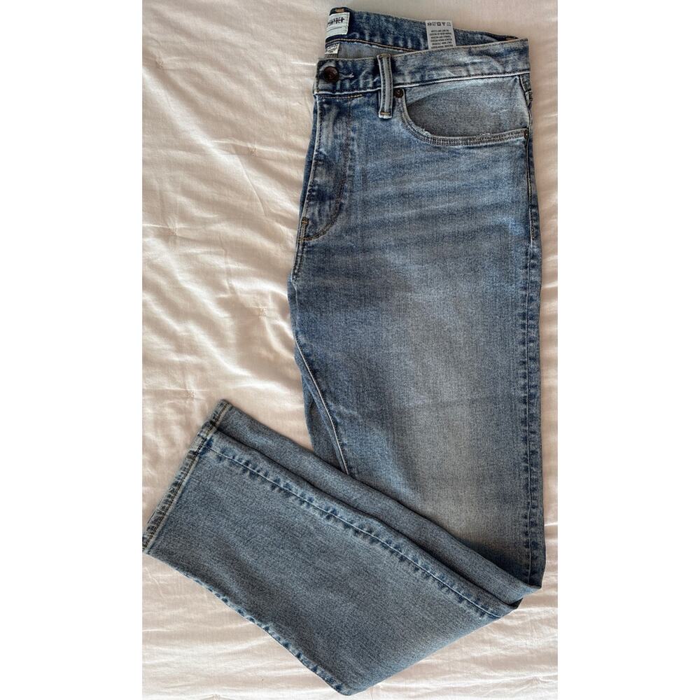 Todd Snyder Mens 33x32 Slim Fit Stretch Destroyed Jean Medium Indigo Blue Denim